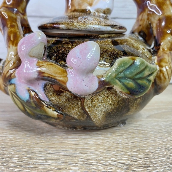 Handmade Hand Painted Ceramic Floral Forest Tree Branch Decorative Teapot - Picture 2 of 16